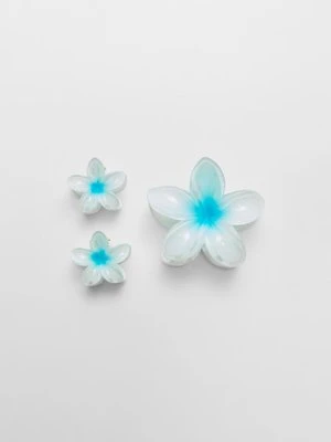 Stradivarius Zestaw 3 spinek do włosów kwiat  Morski