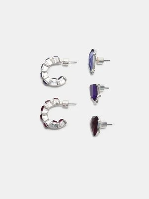 Stradivarius Zestaw kolczyków, biżuterii i nausznic  Szary