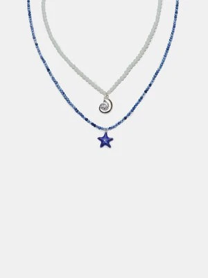 Stradivarius Zestaw naszyjników z koralików morskich  Szary