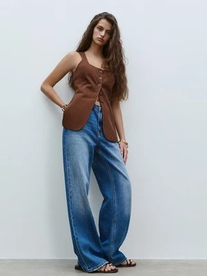 Stradivarius Zwiewna kamizelka z teksturą  Brązowy