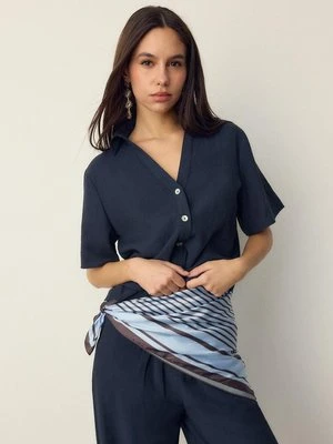 Stradivarius Zwiewna koszula na guziki  Morski