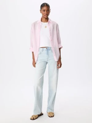 Stradivarius Zwiewna koszula z lnem  Ciemna fuksja