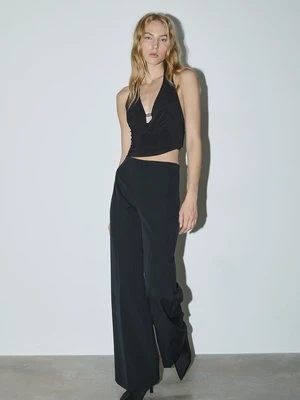 Stradivarius Zwiewne spodnie wizytowe  Czarny