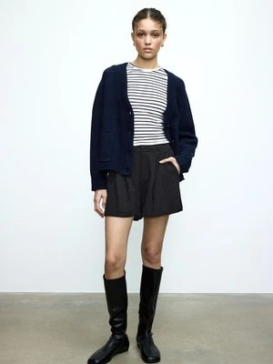 Stradivarius Zwiewne szorty z lnem  Czarny