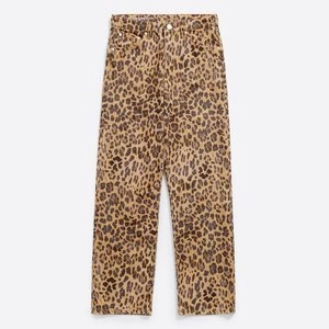 STRAIGHT CROPPED - Spodnie dżinsowe Leopard naturalne BIMBA Y LOLA