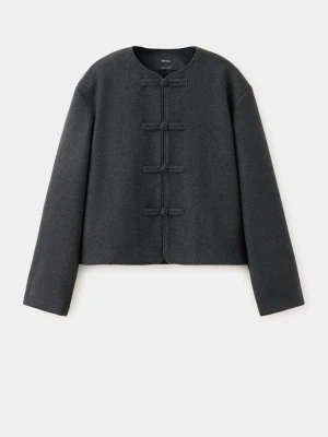 Straight-cut jacket with toggle closures antracytowy - Kobieta - - MANGO