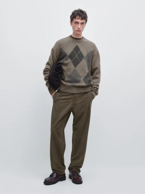 Straight Fit Corduroy Trousers - Brązowy - - Massimo Dutti - Male