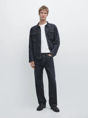 Straight Fit Jeans - Niebieski - - Massimo Dutti - Mężczyzna