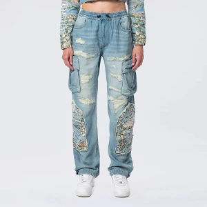 Straight Tapestry Jeans, markiSmoke Rise, Spodnie, w kolorze niebieski, rozmiar: