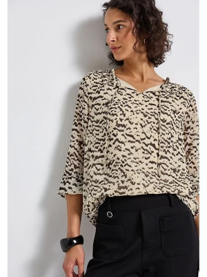Street One Bluzka w kolorze beżowo-czarnym rozmiar: 46