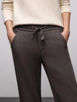 Street One Damskie spodnie materiałowe Kobiety wiskoza brązowy jednolity,