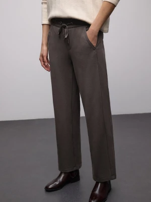 Street One Damskie spodnie materiałowe Kobiety wiskoza brązowy jednolity,