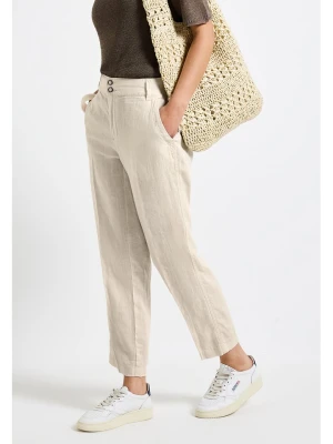 Street One Lniane spodnie w kolorze kremowym rozmiar: W40/L28