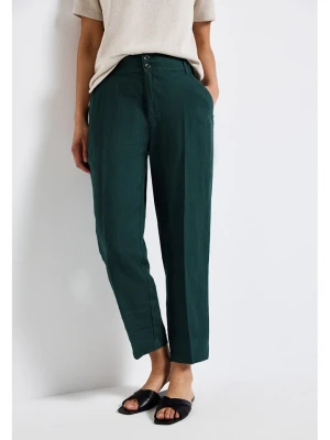 Street One Lniane spodnie w kolorze morskim rozmiar: W40/L28