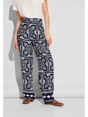 Street One Spodnie w kolorze granatowo-białym rozmiar: 34/L30