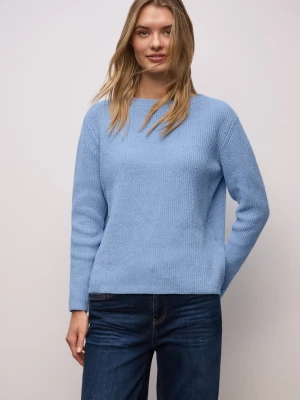 Street One Sweter damski z dzianiny Kobiety Bawełna niebieski,