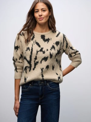 Street One Sweter damski z dzianiny Kobiety beżowy wzorzysty,