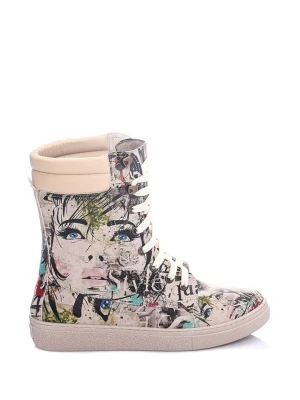 Streetfly Botki w kolorze beżowym ze wzorem rozmiar: 37