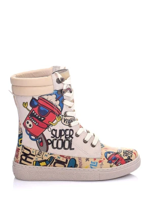 Streetfly Botki w kolorze beżowym ze wzorem rozmiar: 39