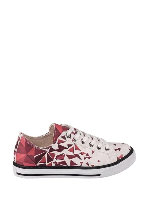 Streetfly Sneakersy w kolorze kremowo-czerwonym ze wzorem rozmiar: 36