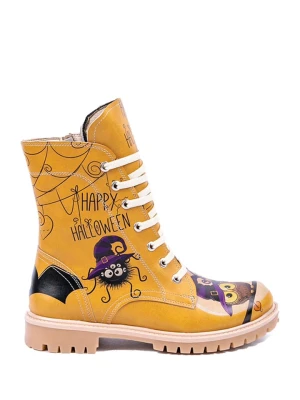 Streetfly Trzewiki w kolorze musztardowym ze wzorem rozmiar: 36