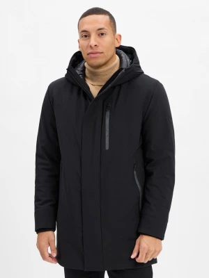 Strellson Kurtka męska - Flex Cross Parka Mężczyźni czarny jednolity,