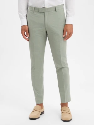 Strellson Męskie spodnie modułowe - Melwin Mężczyźni Slim Fit zielony jednolity,