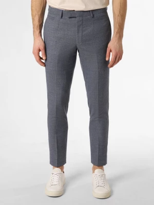Strellson Spodnie - Kynd3 Mężczyźni Slim Fit Sztuczne włókno niebieski wypukły wzór tkaniny,