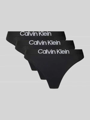 String z mieszanki bawełny w 3‑pakiecie Calvin Klein Czarny
