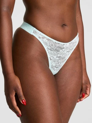 Stringi Lacie z logo i błyszczącymi paseczkami Victoria's Secret Niebieski