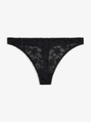 Stringi mini z miękkiego materiału BonPrix czarny