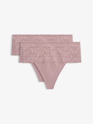 Stringi o średnim stopniu modelowania sylwetki (2 pary) BonPrix różowy