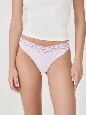 Stringi V-shape z mikrofibry i koronki Etam