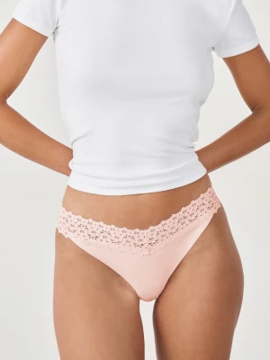 Stringi V-shape z mikrofibry i koronki Etam
