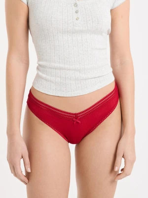 Stringi V-shape z mikrofibry i koronki Etam