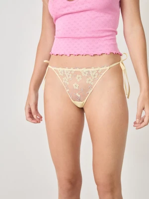 Stringi wiązane z haftowanego tiulu Etam