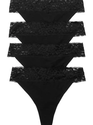 Stringi z bawełną (4 pary) bonprix