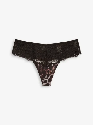 Stringi z delikatnej koronki BonPrix czarny