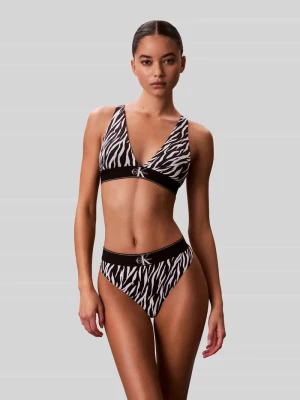 Stringi z detal z logo Calvin Klein Czarny