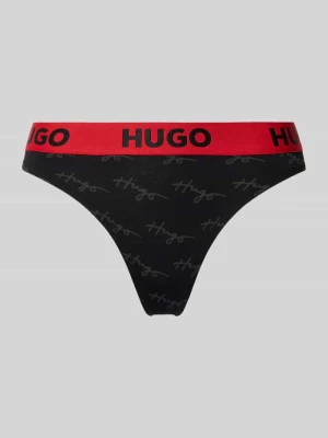 Stringi z elastycznym pasem z logo HUGO