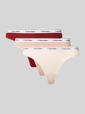 Stringi z elastycznym pasem z logo w zestawie 3 szt. model ‘MODERN’ Calvin Klein Underwear