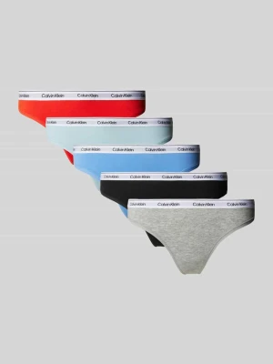 Stringi z elastycznym pasem z logo w zestawie 5 szt. Calvin Klein Underwear