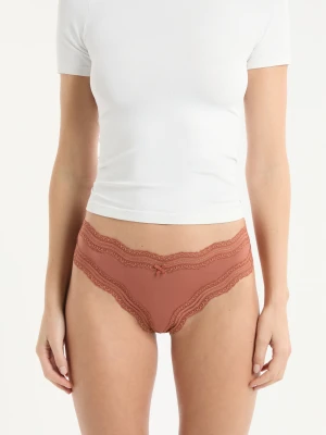 Stringi z koronkowymi brzegami z mikrofibry Etam