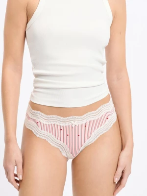 Stringi z koronkowymi brzegami z mikrofibry Etam