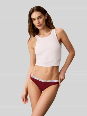 Stringi z mieszanka bawełny model 'THONG 3PK' Calvin Klein Czerwony