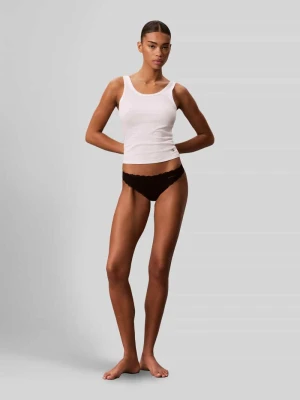 Stringi z mieszanki bawełny w zestaw 2 szt. Calvin Klein Czarny