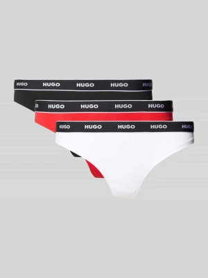 Stringi z mieszanki bawełny w zestawie 3 szt. model ‘THONG’ HUGO