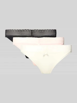 Stringi z mieszanki bawełny w zestawie 3 szt. model ‘TRIPLET LACE BRIEF’ HUGO