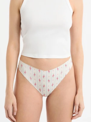 Stringi z mikrofibry bezszwowe we wzory Etam