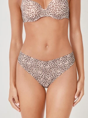 Stringi z mikrofibry w cętki lamparta Etam